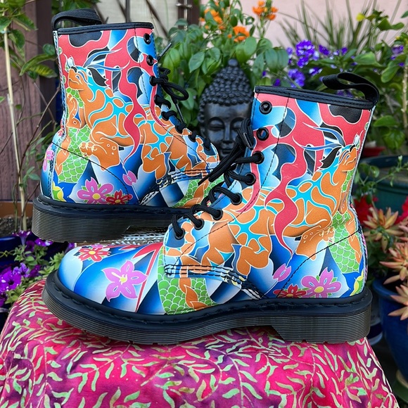 Like New Dr. Martens Psychedelic 1460W Boots - Picture 3 of 16